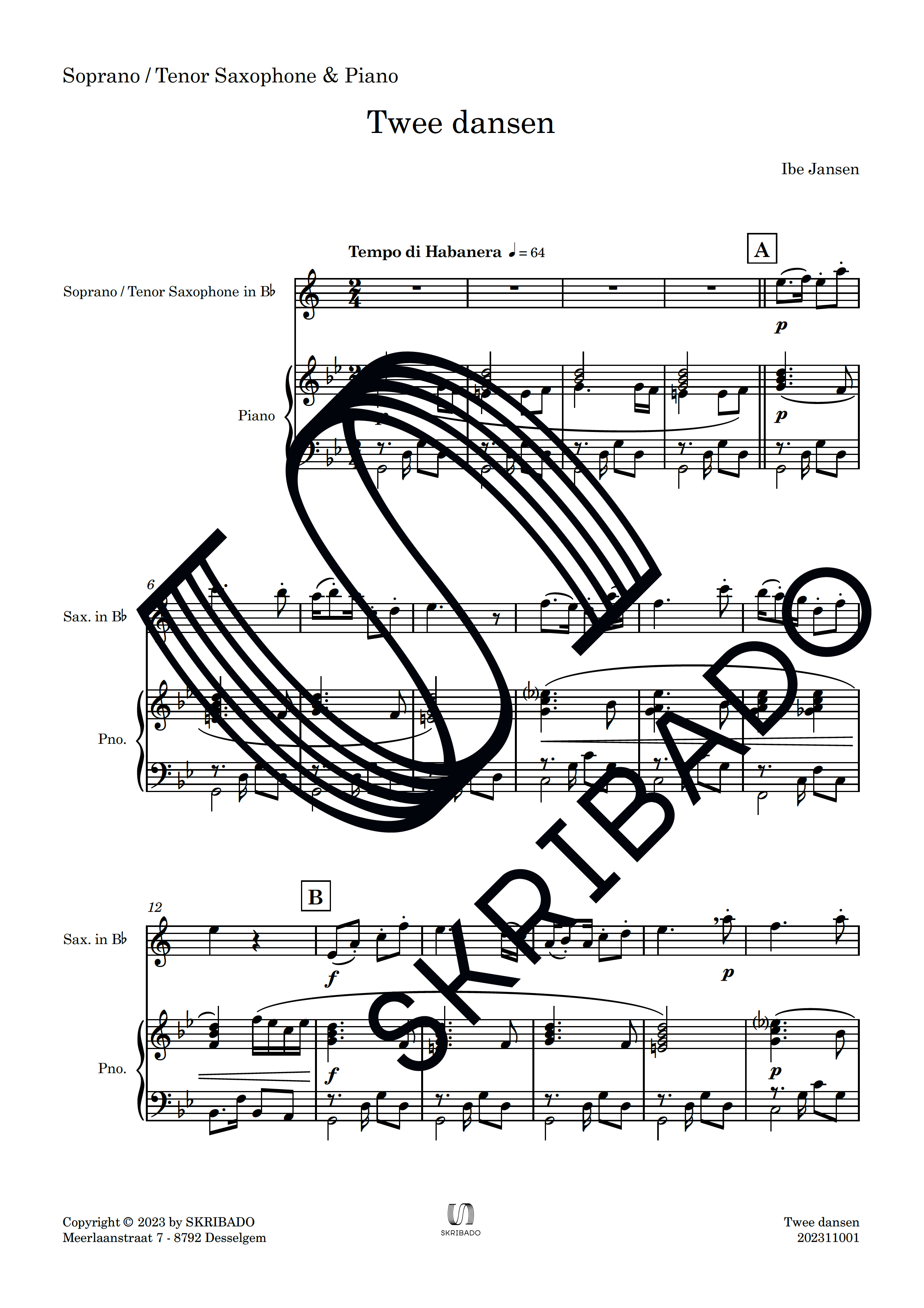 Preview van 03 – Soprano – Tenor Saxophone – Piano – Twee dansen