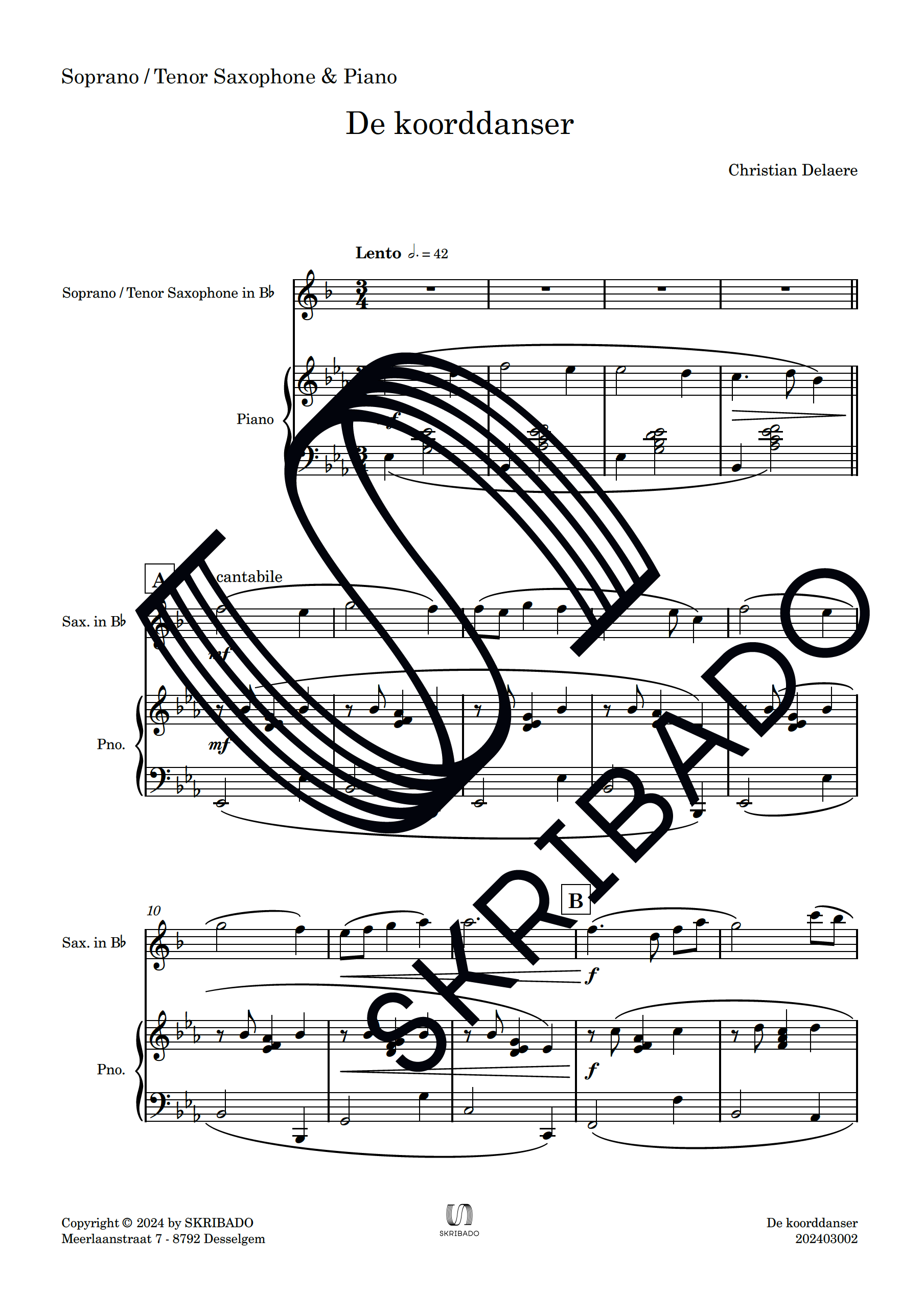 03 – Soprano – Tenor Saxophone – Piano – De koorddanser_preview